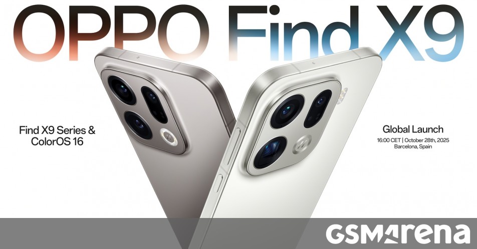 سيتم طرح سلسلة هواتف Find X9 عالميًا في 28 أكتوبر
