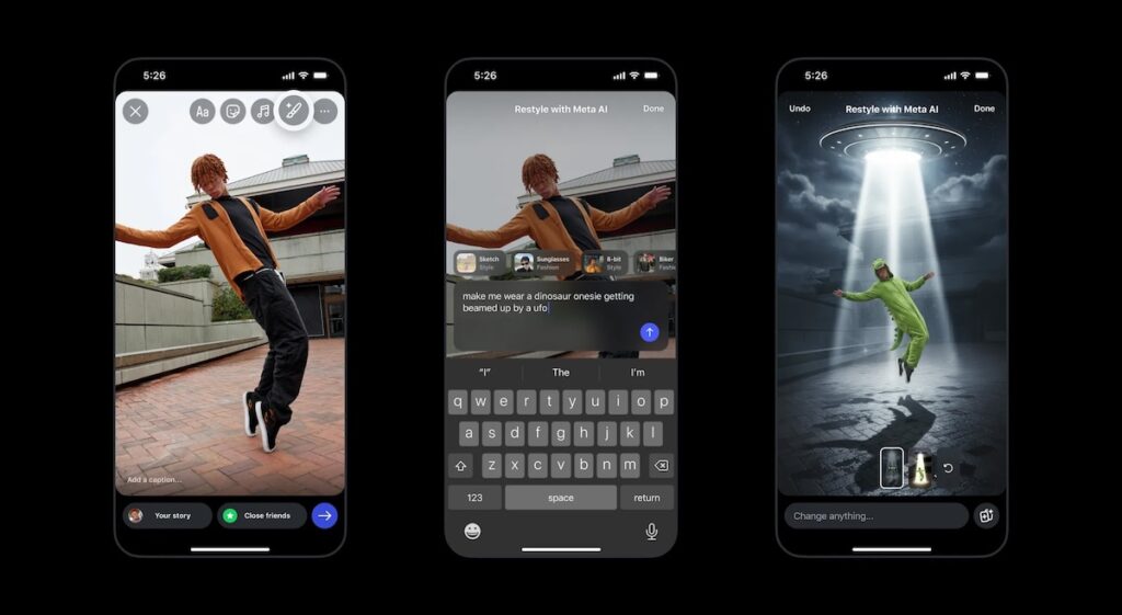 يمكن لمستخدمي Instagram الآن استخدام أدوات تحرير Meta AI مباشرة في IG Stories